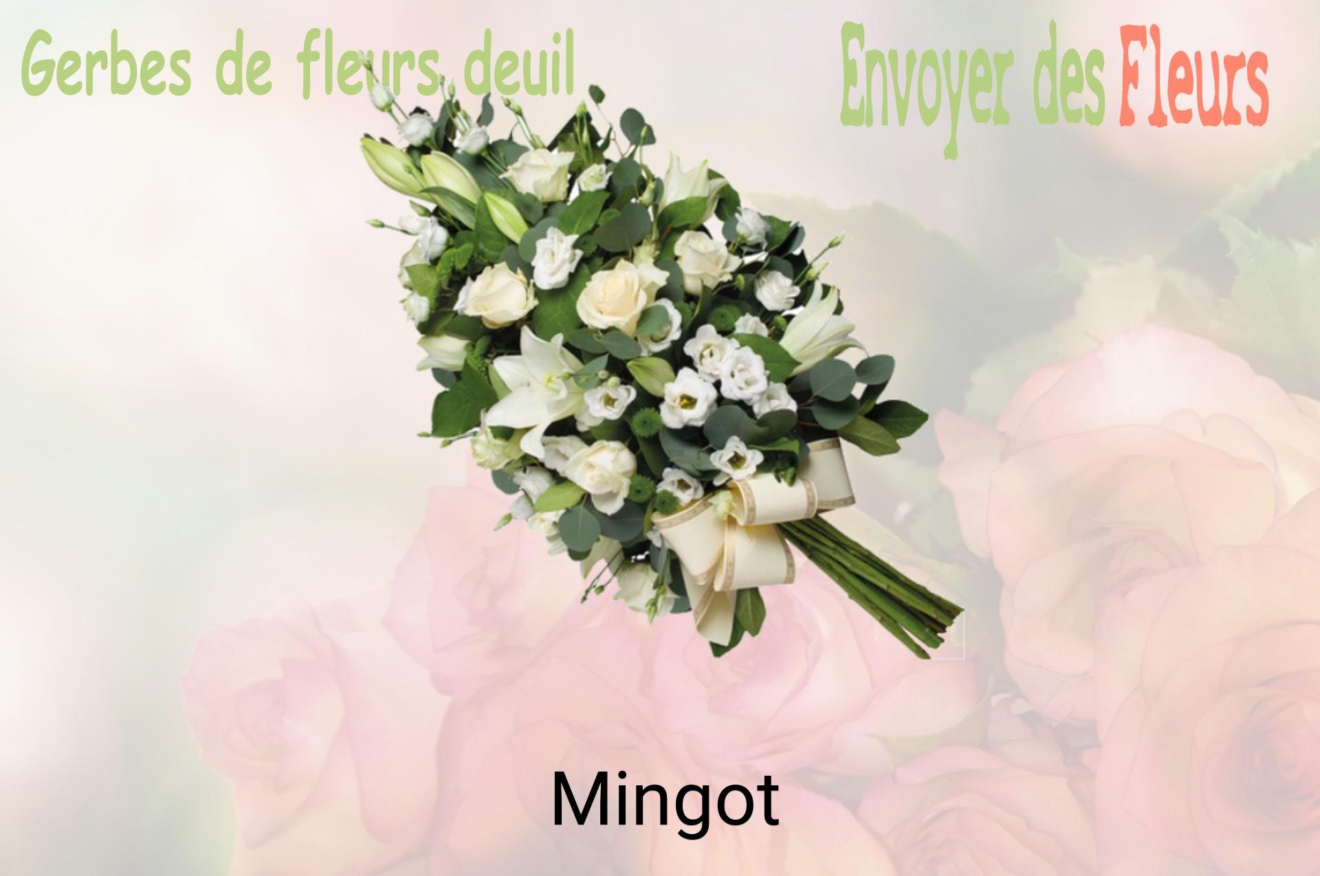 Gerbe de fleurs de deuil livrée à Mingot